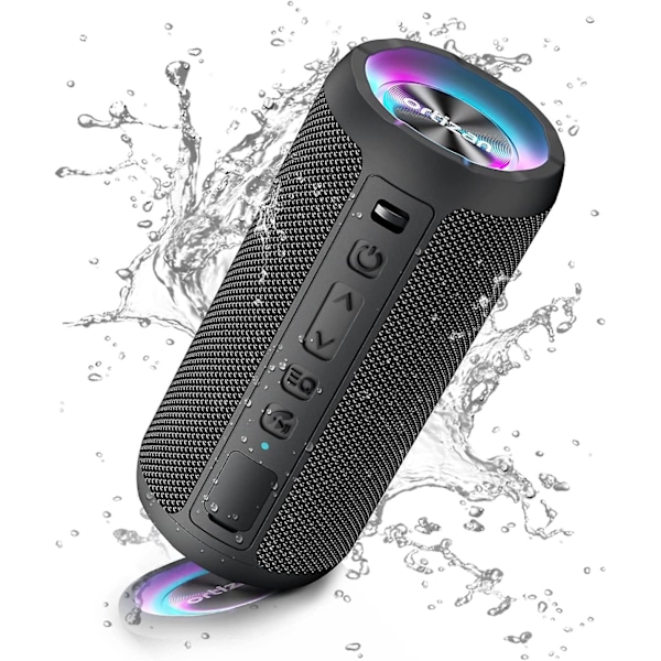 Kannettava langaton Bluetooth-kaiutin. Led-valo, Ipx7 30h toistoaika, enemmän äänenvoimakkuutta ja tehostettu basso, kestävä
