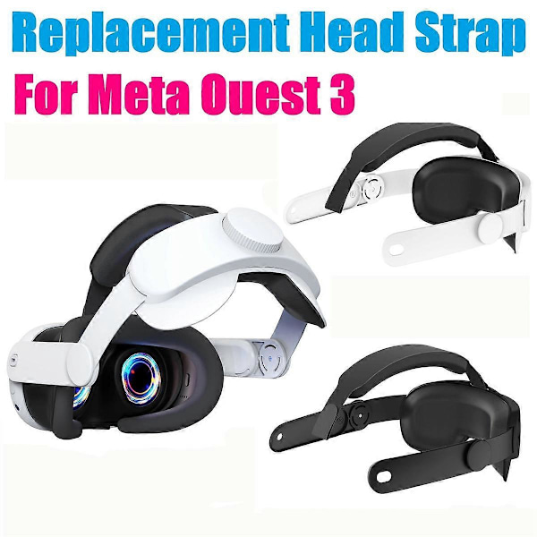 Hovedrem til 3 VR Headset Forbedrer Komfort Justerbar Hovedrem til 3 Sort