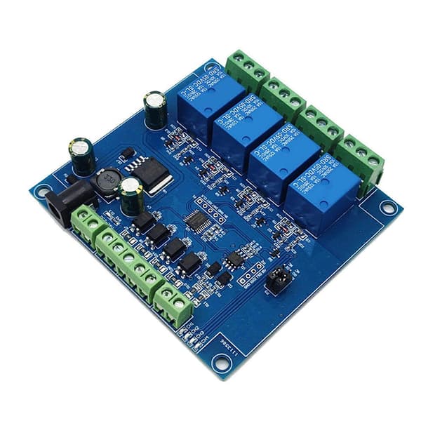 Modbus RTU 4-vejs Relæmodul 7-24V Relæmodul Switch RS485/TTL Input og Output med Anti-revers