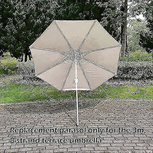 3m Haveparasol Udskiftningsbetræk, 8 Arme Stof Terrasseparasol Udskiftningsbaldakin Vandafvisende, Marked Bord Parasol Baldakin