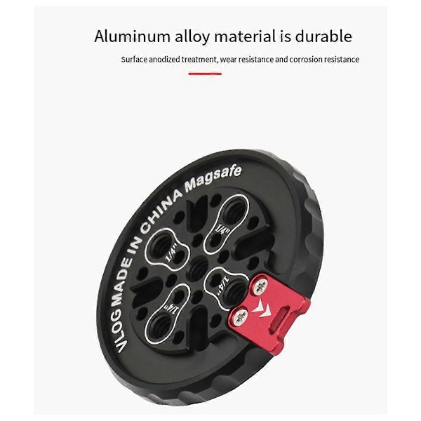 Magnetisk mobiltelefonholder med 1/4 tomme position til etui, stativ, kuglehoved, liveudsendelse, bil