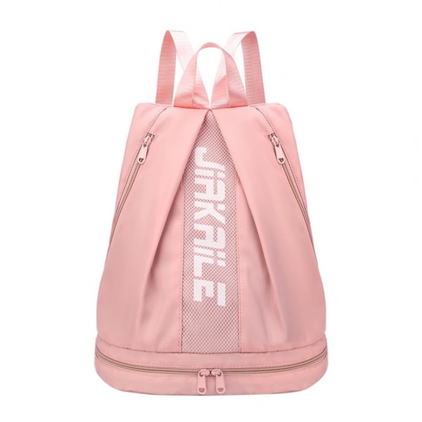 Sports Rejse Rygsæk Gymnastiktaske Med Skorum Justerbar Skulderstrop Duffel Bag Pink