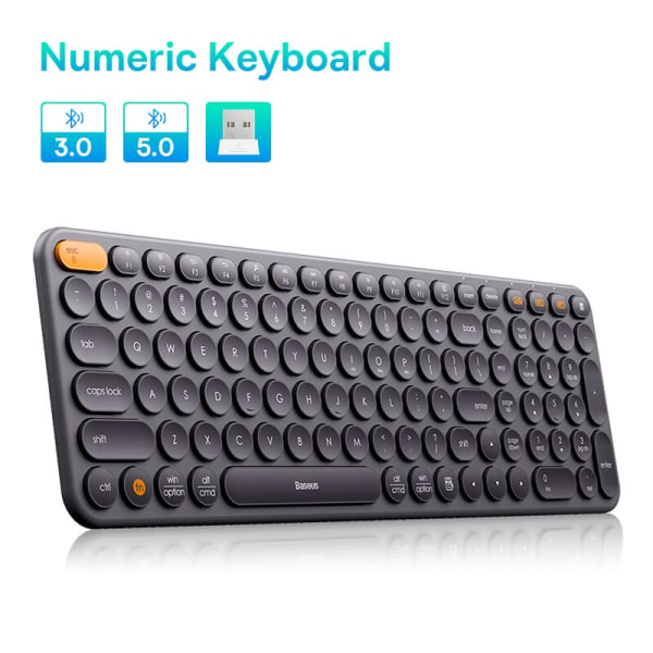 Bluetooth Trådløst Tastatur 5.0 2.4G USB Stille US Layout Tastatur EN 84 / 105 Taster Numeric Keyboard