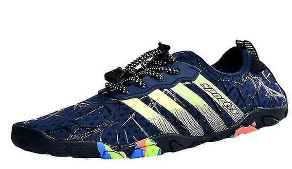 Vandsko til mænd og kvinder, afslappede flade sko til pool, strand, svømning, slip-on, ådykning Blue 37