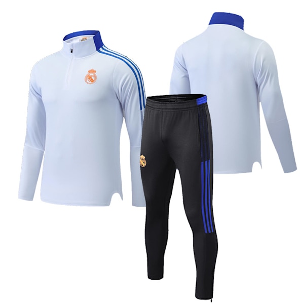 23 uusi Real Madrid jalkapallon treenipaita pitkähihainen aikuisten pystykaulus puolipitkä vetoketjullinen puku syksy- ja talvipaita Real Madrid 4XL [height: 185-190cm]]