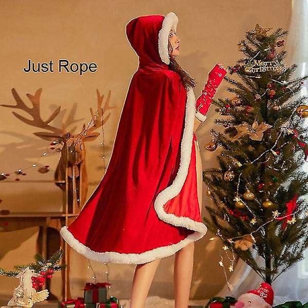 Jultomte-serie Kostym Julfest Snö Älg Flicka Röd Klänning Cape Rep Uniform Pyjamas 24