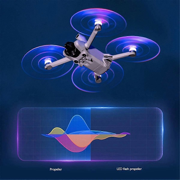 Til Mini4 Pro/3 Pro/3 Drone Multifunktionelle Bærbare LED Lysende Propelblade Propel