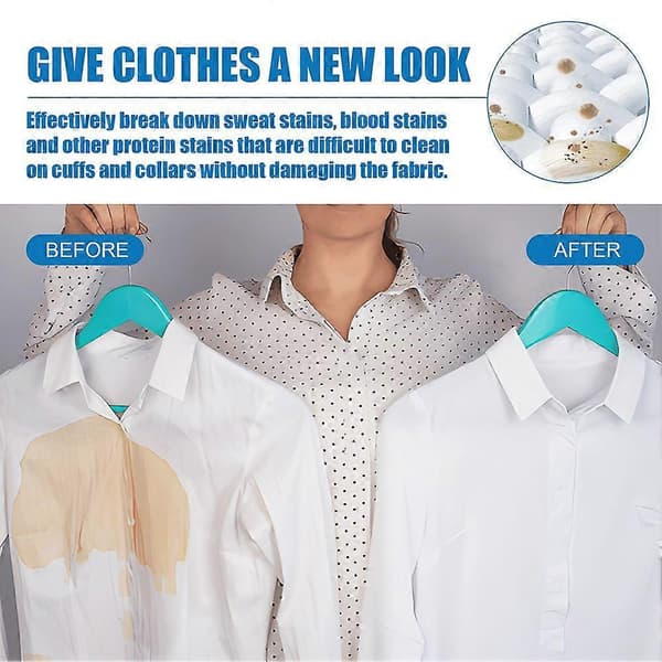 Aktivt enzym vaskemiddel flekkfjerner, fjerning av olje- og gule flekker, multifunksjonell spray for bomull, polyester, blonder, chiffon 3pcs