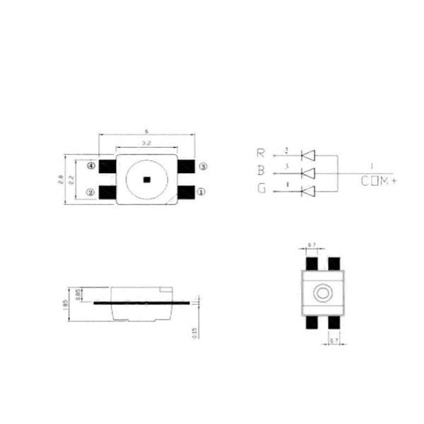 200 stk. SK6812 MINI-E RGB (Lik WS2812B) SK6812 3228 SMD Piksler LED
