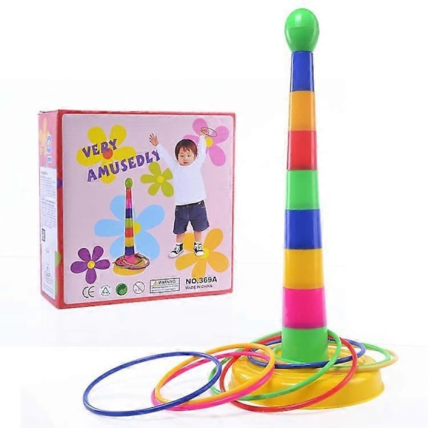 Sport Cirkel Staplade Lager, Interaktivt Spel Barn Trä Ferrule Ring Toss Spel