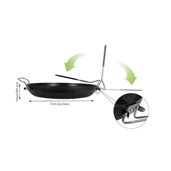 Metal Bærbar Stegepande Picnic Camping Foldbar Pande Kogegrej Non-stick Pande til Campingtilbehør
