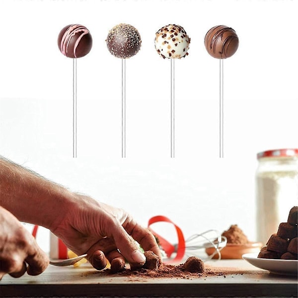 Akrylpinnar, återanvändbara, transparenta pinnar för att göra klubbor, desserter, choklad, cupcakes &