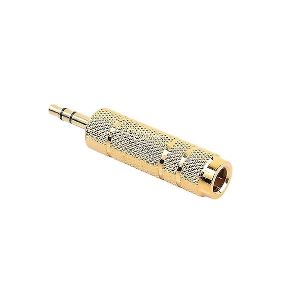 4 stk. Gullfarget 6,35 mm hannplugg til 3,5 mm hunnkontakt stereo hodetelefon lydadapter Q