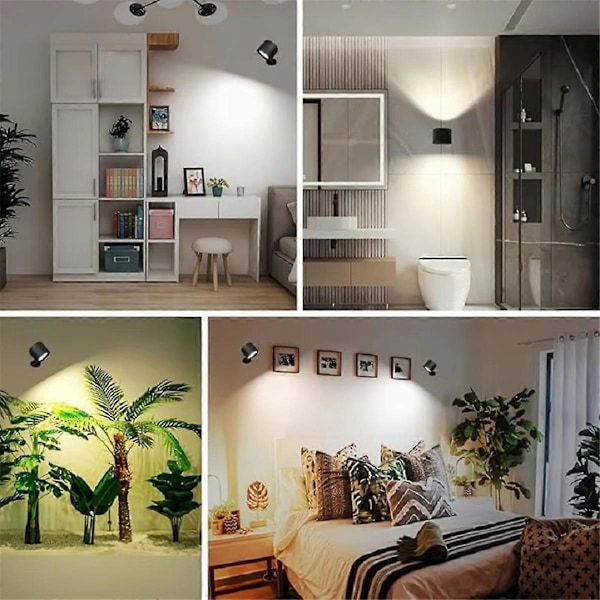 LED Væglampe - Touch Kontrol, Dobbelt, 360 Graders Drejelig, 3 Farvetilstande, Trådløs Natlampe