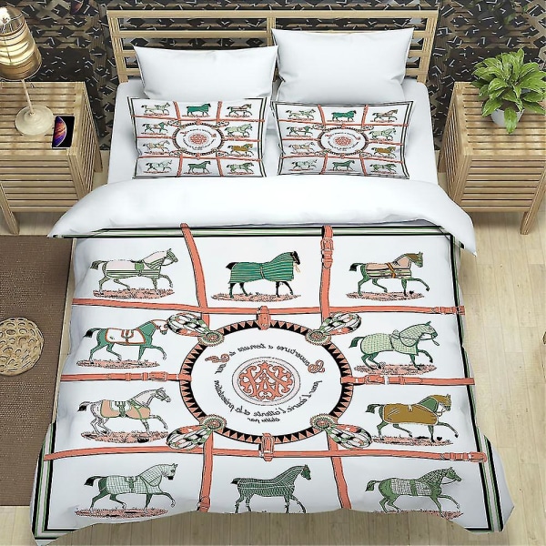 Retro Tegneserie Sengesett i fire deler, Laken, Dynetrekk og Putetrekk Q C EU 240x220cm