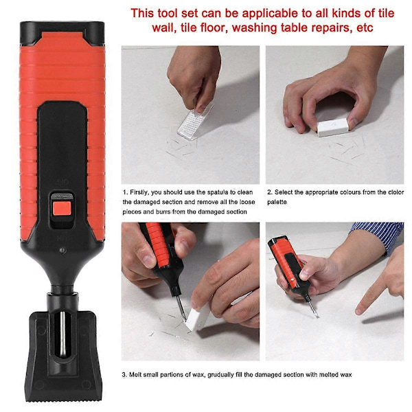 Keramisk Kakel Reparationsverktyg Set Repor Reparation Sprickfyllning Kakel DIY Golvreparationskit Fix Vax Repor Reparationsverktyg
