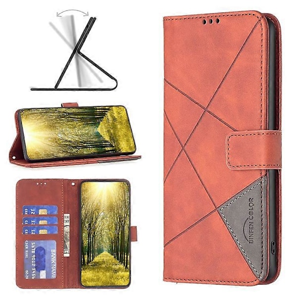 BINFEN COLOR BF05 Kompatibel med Huawei Mate 60 Pro / Mate 60 Pro+ Wallet Præget Læder Telefon Cover Stativ Brown