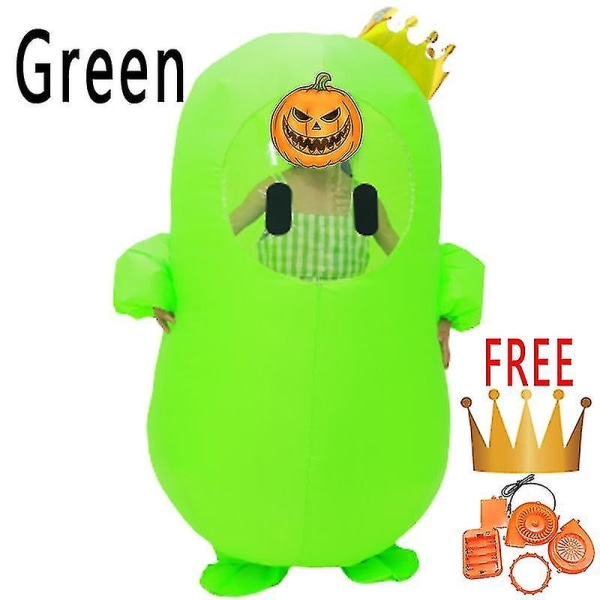 Uppblåsbar Kostym Flicka Kvinnor Män Barn Vuxen Höst Jellybean Spel Kille Anime Halloween Födelsedagsfest Disfraz Uppblåsbar Kostym Hög Kvalitet Green Child 100*155cm
