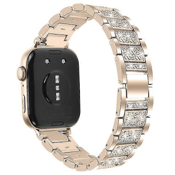 Kompatibelt metallarmband med strass för Huawei Watch Fit 3 Smartklocka Champagne