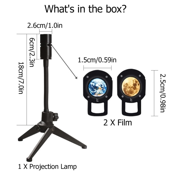 Månlampa Earth Planet Projector 360° roterbar