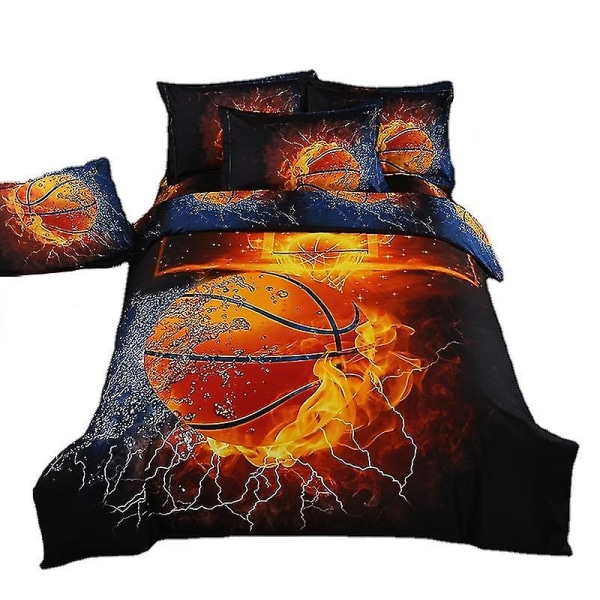 Koripallo Jalkapallo Cover Kolmiosainen vuodevaatteet Set Q Basketball fire 1.8 four-piece bed