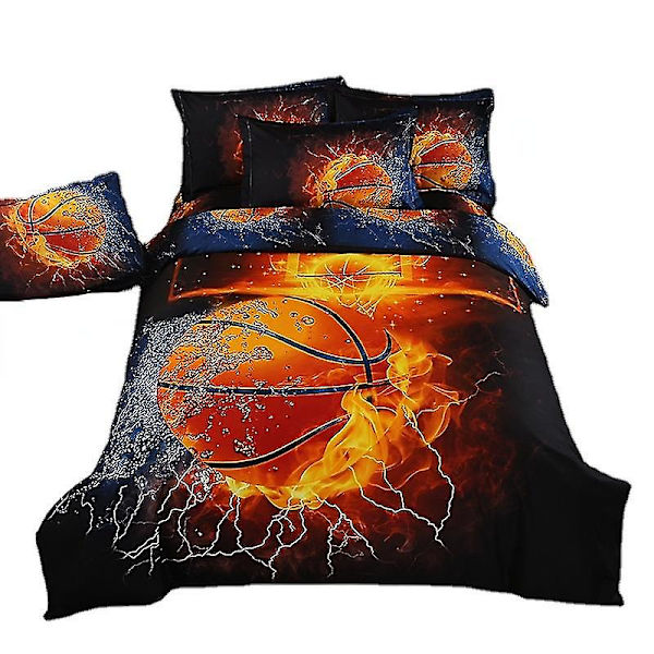 Koripallo Jalkapallo Peittopäällinen Kolmiosainen Vuodevaatesetti Q Basketball fire 1.2 three-piece bed