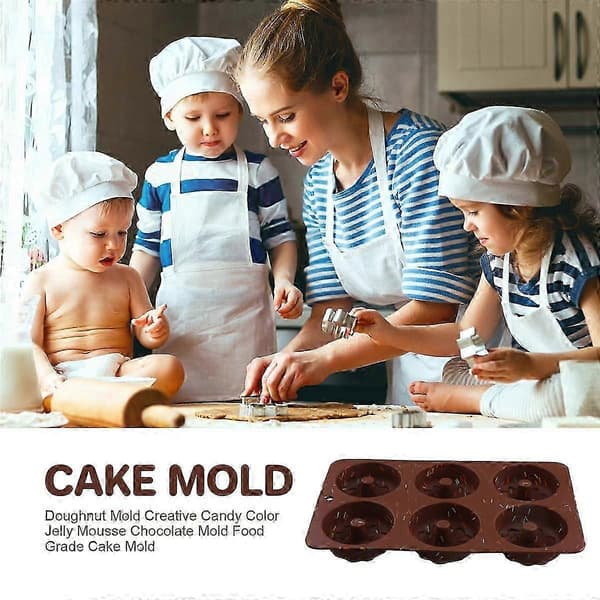 2 stk. 6-rums riflet silikonebageform, non-stick kageform til cupcakes, donuts, muffins