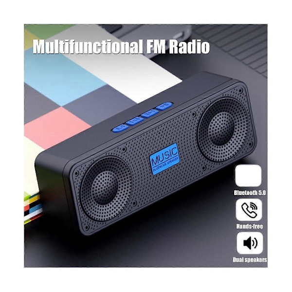 Kannettava FM-radio langaton Bluetooth 5.0 TWS -kaiutin Mini MP3-musiikkisoitin tukee TF-korttia U-levyä U