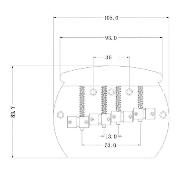 Elektrisk Gitarr Dragplatta PB Bas Stall 4-Strängad Halvcirkelformad Stor Bas Nedre Sadel Rak C