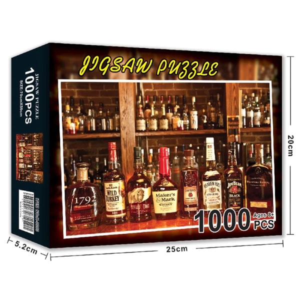 Puslespill for 1000 brikker Papirpuslespill Pedagogisk Intellektuell Dekompresjon DIY Puslespill Leker Gave Whisky