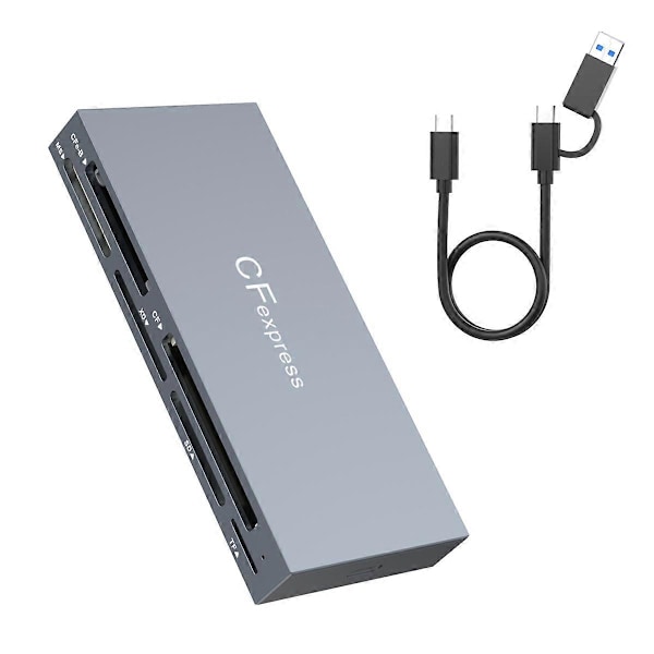 6-in-1 CFexpress Type B -kortinlukija CFexpress Type B/SD/TF//XD/MS -korteille, USB 3.2 Gen 2 10 Gbps CFexpress