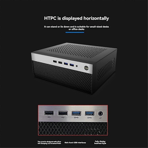 Mini ITX Datorchassi HTPC Chassi med 4XUSB Stöd 1U PSU Kompatibel med MINI-ITX Moderkort