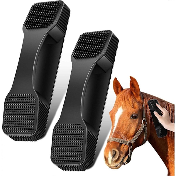 2-pack Hästvårdsborste 6 i 1 Hästmassagekam Hästrotborste Djurborste Mjuk Groomi