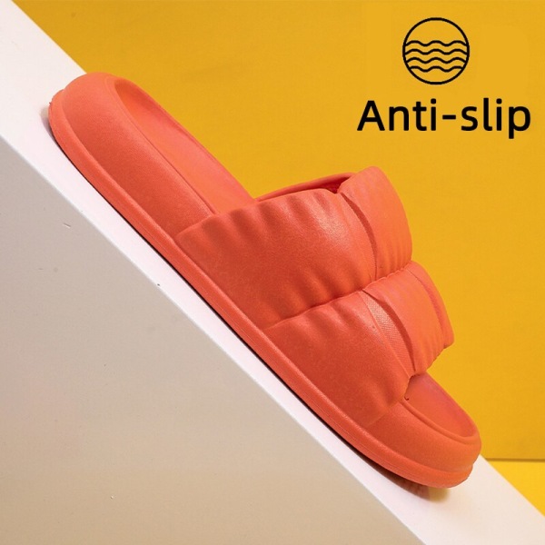 Mjuka molntofflor med mjuk sula sommar strand tjocksulade tofflor sandaler hemtofflor Yellow 40-41