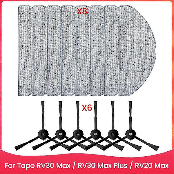 Til Tapo RV30 Max / RV30 Max Plus / RV20 Max Sidebørste Moppeklude Pads Støvsuger Dele