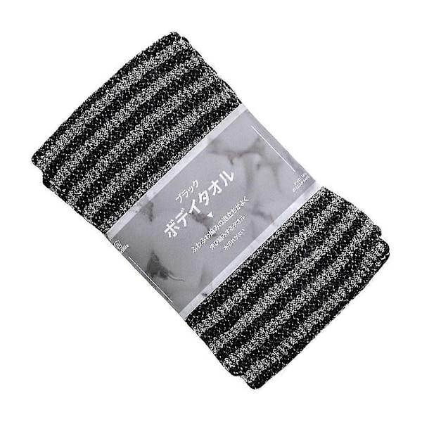 1 st Exfolierande Ryggskrubbare Ryggskrubbare Handduk Badskrubbhandduk (Svart)-FCY