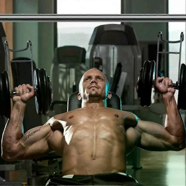 Dumbbell Spotter Kroge Bøjler Holder Op Til 225LB Tunge Power Håndvægte Stativ Tilbehør Sikkerhedsstik til Brysttræning