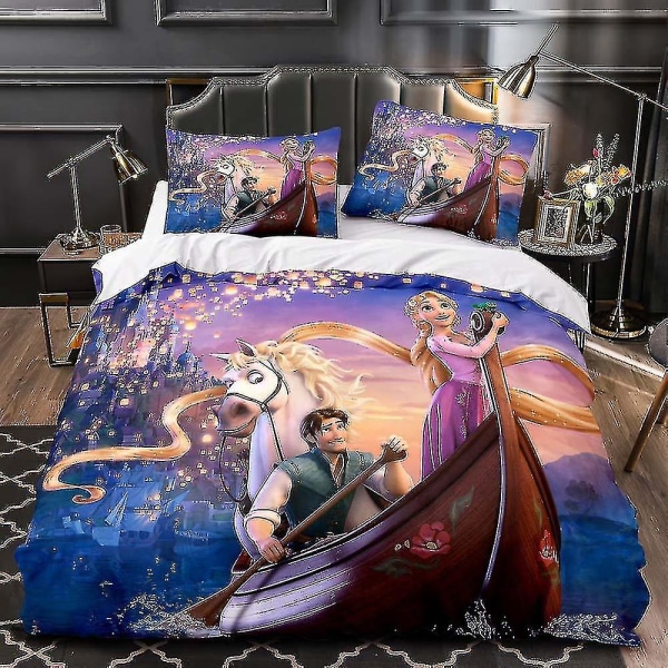Fairy Tale Princess Series Barn Flickor Sängkläder 3d Printing Quilt Cover Örngott Frozen Sz 173*218three-piece