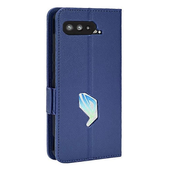 Kompatibel med Asus ROG Phone 5 / ROG Phone 5s / ZS676KS / ZS673KS Litchi Tekstur PU Læder Telefon Cover Magnetisk Lukning Wallet St DarkBlue