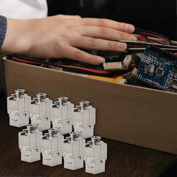 12 st RJ45 Cat7 Cat6A Skärmad Zinklegering Modul Nätverkskontakt Adapter 10GB Nätverk