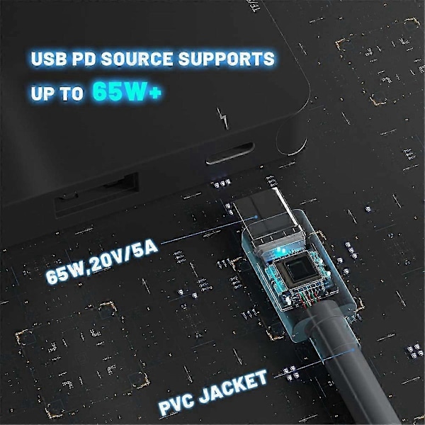 3 i 1 Kabel for Mini, USB C til DC Strømkabel, 12V-24V DC Bil Strømkabel for Mini, 18AWG Kabel 5m