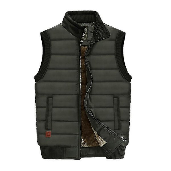 Vinterfortykket Varm Parka Herre Fleece Hætte Herre Vinterjakke Frakke Arbejdstøj Jakke Fløjlsfrakke 9805ArmyGreen XXL