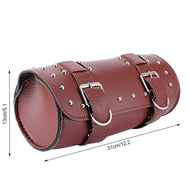 Universal Motorcykel Taske PU Læder Sadeltaske Motorcykel Rullebagage Motor Udskiftning Brun