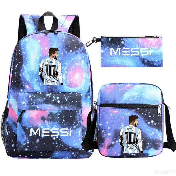 Fodbold Messi rygsæk 3 dele deep blue