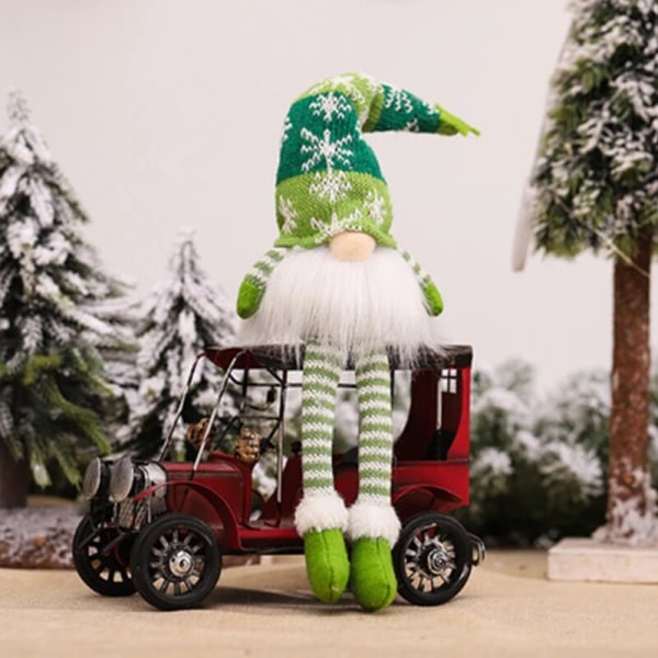 Juleløs dukke glødende nisse God jul hjemmedekorasjon Navidad Natal gave til nyttår 2023 Julegaver Long Red-35x8cm