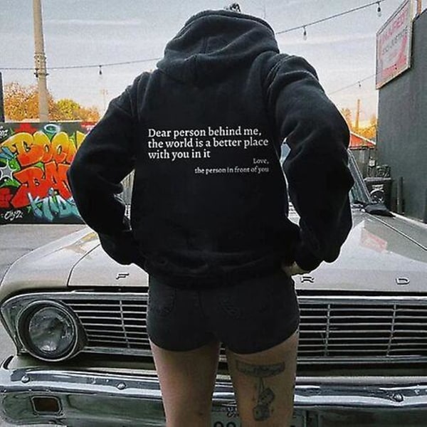 Dear Me Behind Sweatshirt Person Hoodie, Dear Me Behind Dear S/M/L/XL/XXL/3XL/4XL Black 4XL