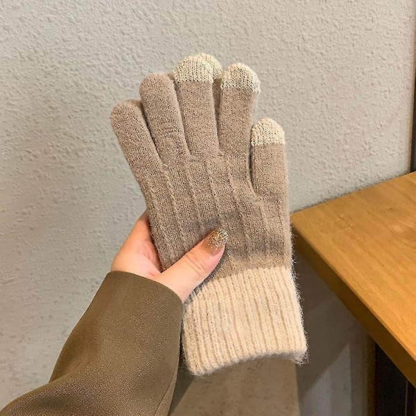 Vinter Touchscreen Stretch Termiska Magiska Handskar Varma Ullstickade Tjocka Fleece Style2
