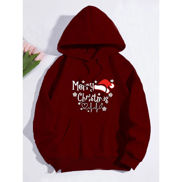 Jultryck Tröjor Mode Karneval Party Damkläder Casual Sweatshirt Roligt Mönster Party Damhuvtröjor Khaki XXL