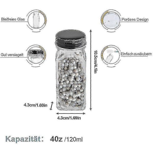 24 st Kryddburkar Set Med Ströinsats Glas Kryddburkar Fyrkantig Förvaring Med Lock 120ml