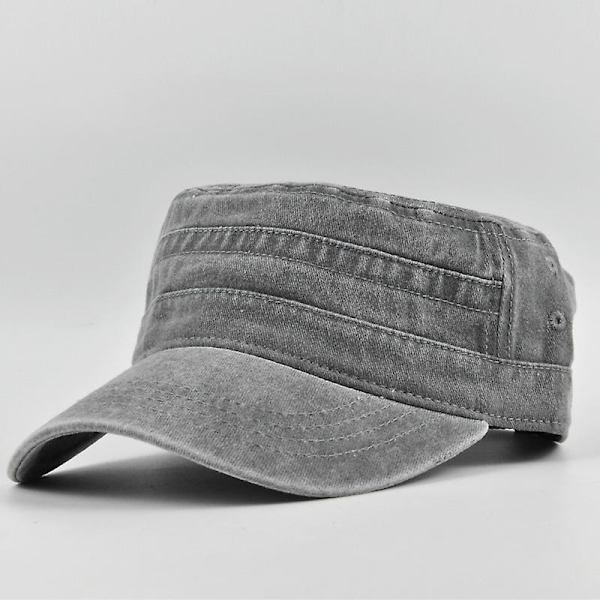 Flat Top Keps Retro Baseball Keps Armékeps grey